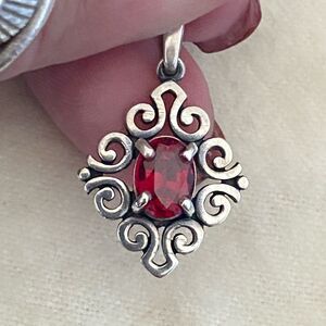 James Avery Spanish Lace July(Ruby)Birthstone Pendant